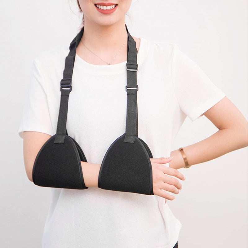 woobles Arm Suuport Sling, Shoulder Abduction Sling Immobilizer Arm Pillow for Injury Support Rotator Cuff Sublexion Surgery Dislocated Broken Arm(black) - Image 1